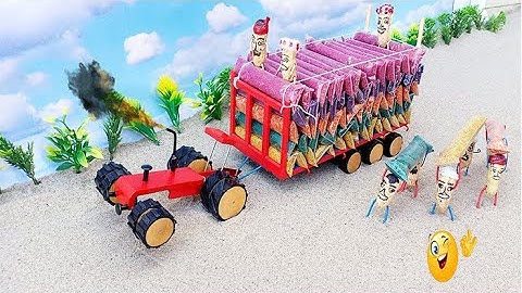 diy mini tractor trolley loading technology | diy tractor | Mini creative || keep villa