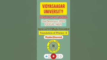 physics Honours (Major) MJ 2T, Semester2 NEP , 2024 #vidyasagaruniversity