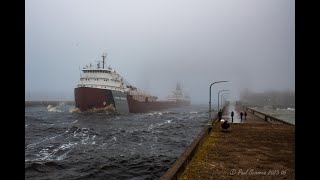 Canal Rollers almost surpassing the Freeboard on the John G Munson! Departing Duluth with Iron Ore