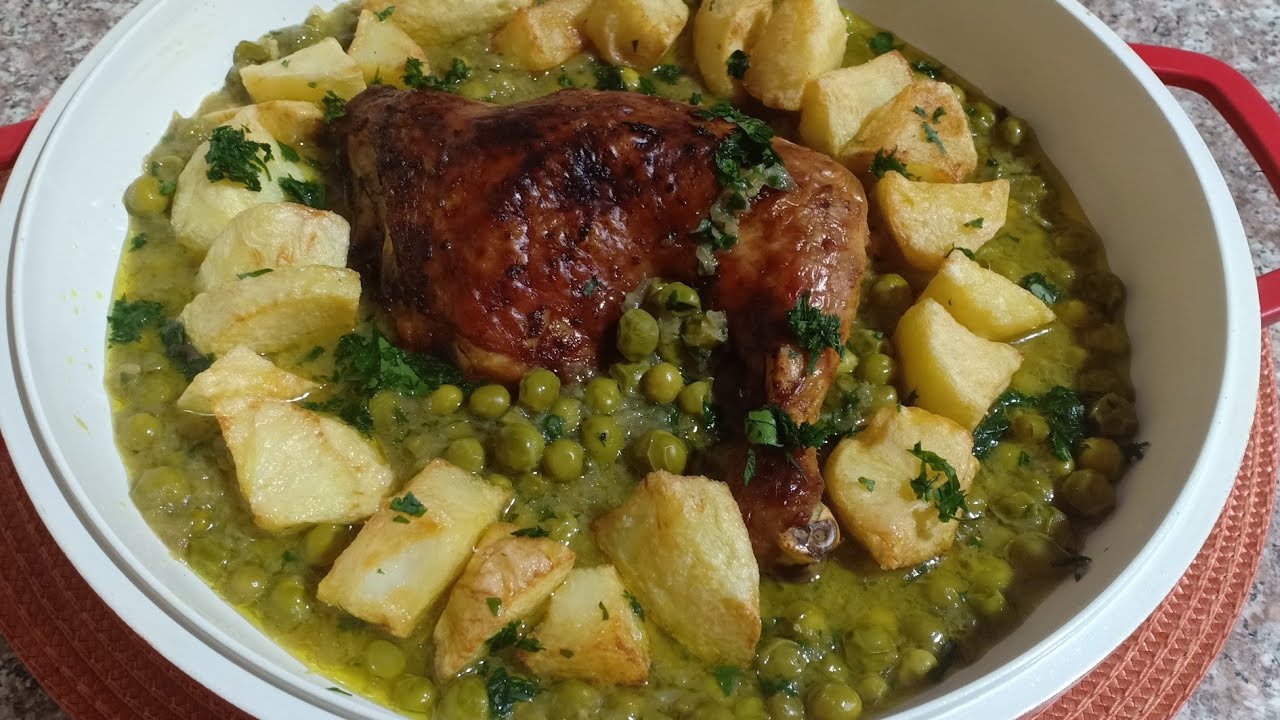 طجين جلبانة بمكعبات لبطاطا المقلية لذيذ😋وسهل التحضير 👍يوالم شهر رمضان المبارك
