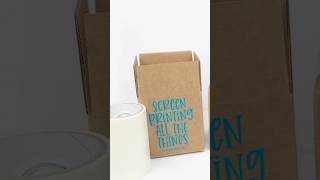 Hey small business owners 👉🏻 Screen print your own shipping boxes using HTV cut on your Cricut!