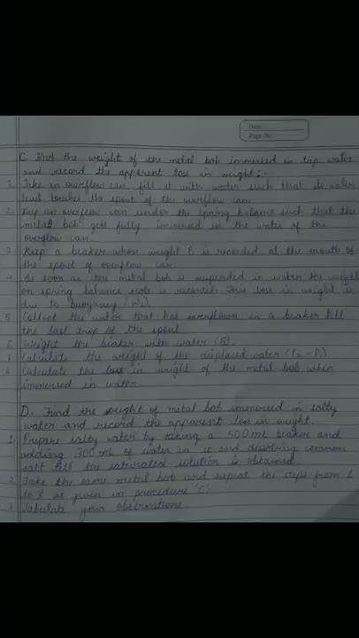 With PDF link Class 9 Science Practical file Experiment - 2 solved Term ...