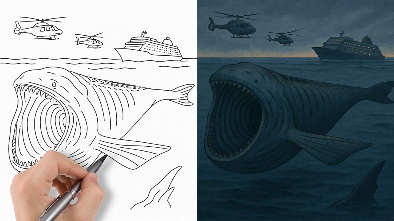 How to draw Giant Bloop - step by step