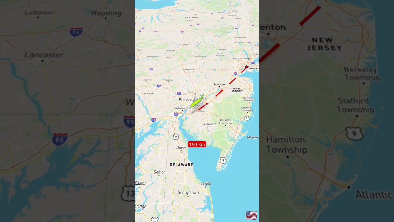 Distance Between new York to Washington DC #moscowregion #aviation #ukrainerussiaborder #automobi