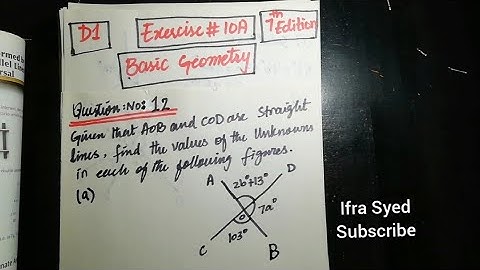 Mathematics Book 1 (D1) |  7th Edition | Exercise # 10 A | Q # 12 | Ifra Syed | in Urdu\Hindi