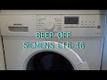 Siemens Washing machine how to turn sound OFF