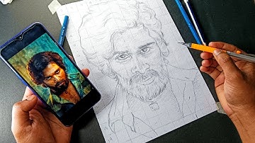 Draw With Me - Pushpa 2 Drawing,  Allu Arjun Drawing, Outline Tutorial 😍