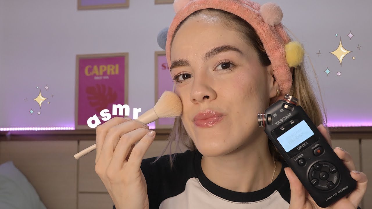 ASMR ME MAQUIANDO COM VOCÊS | SONS DE BOCA E SUSSURROS