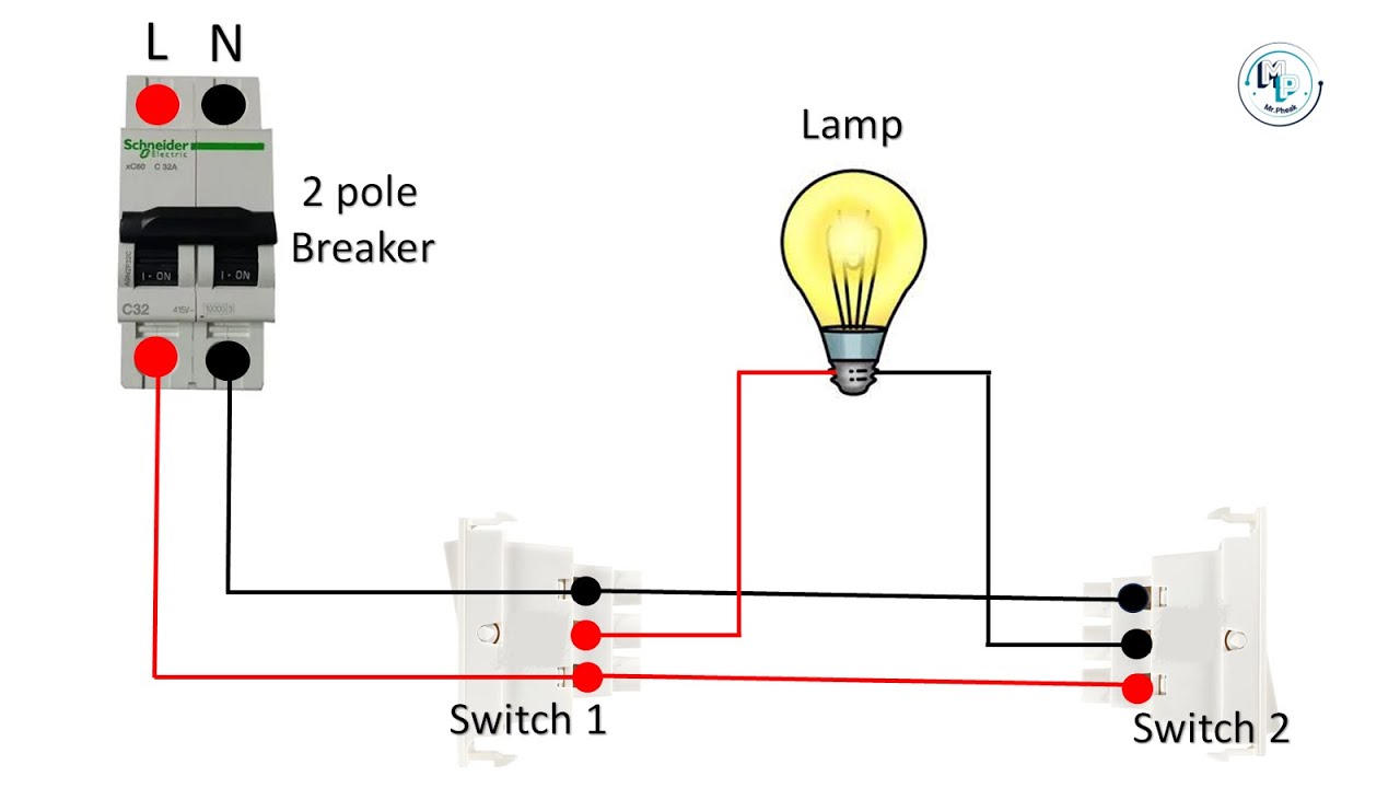 2-way switch connection diagram // Type3 - YouTube