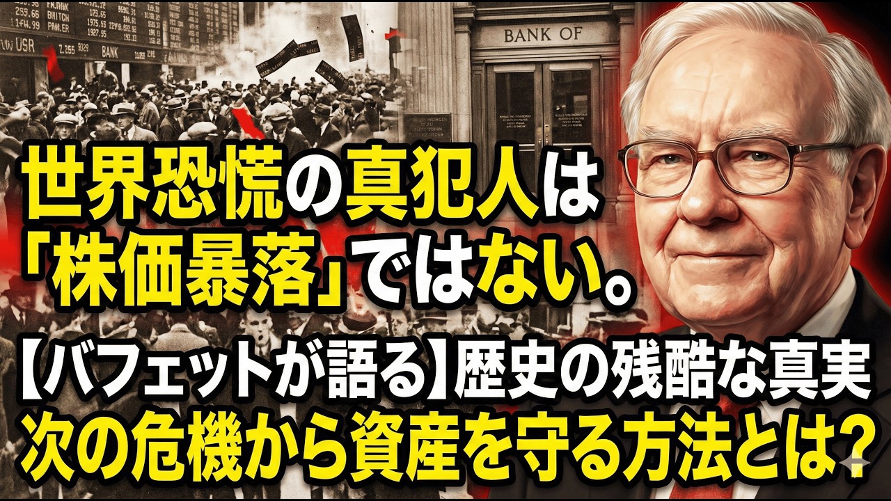 世界恐慌はなぜ起こったのか？株価暴落は序章に過ぎない。世界恐慌の教訓と、個人が今すぐやるべき資産防衛対策。「株は必ず上がる」と信じてリスク管理を怠ると、10年続く地獄のような不況に巻き込まれます。