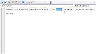 Excel 2010 VBA Tutorial 36   Events   Double Click