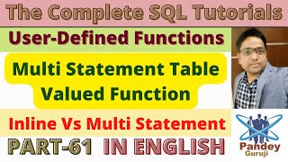 61.Multi Statement Table Valued Function - Inline Vs Multi Statement Table Valued Function in SQL Profile