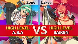 GGST ▰ Zoner | Kshuewhatdamoo (A.B.A) vs Lakey (Baiken). High Level Gameplay