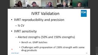 2021 IVRT/IVPT Workshop Day 2 Panel 2 IVRT Validation