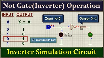 NOT Gate | Inverter | 74LS04 | Truth Table For Not Gate | Not Gate Operation | Proteus Simulation