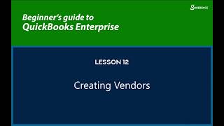 12 - Creating Vendors
