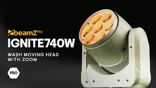 Beamz Professional Ignite740Wh Led Wash Moving Head With Zoom