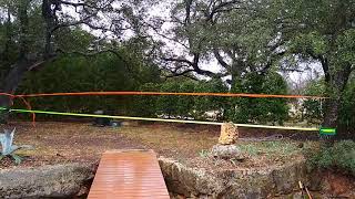 wind causing slack line to reverberate