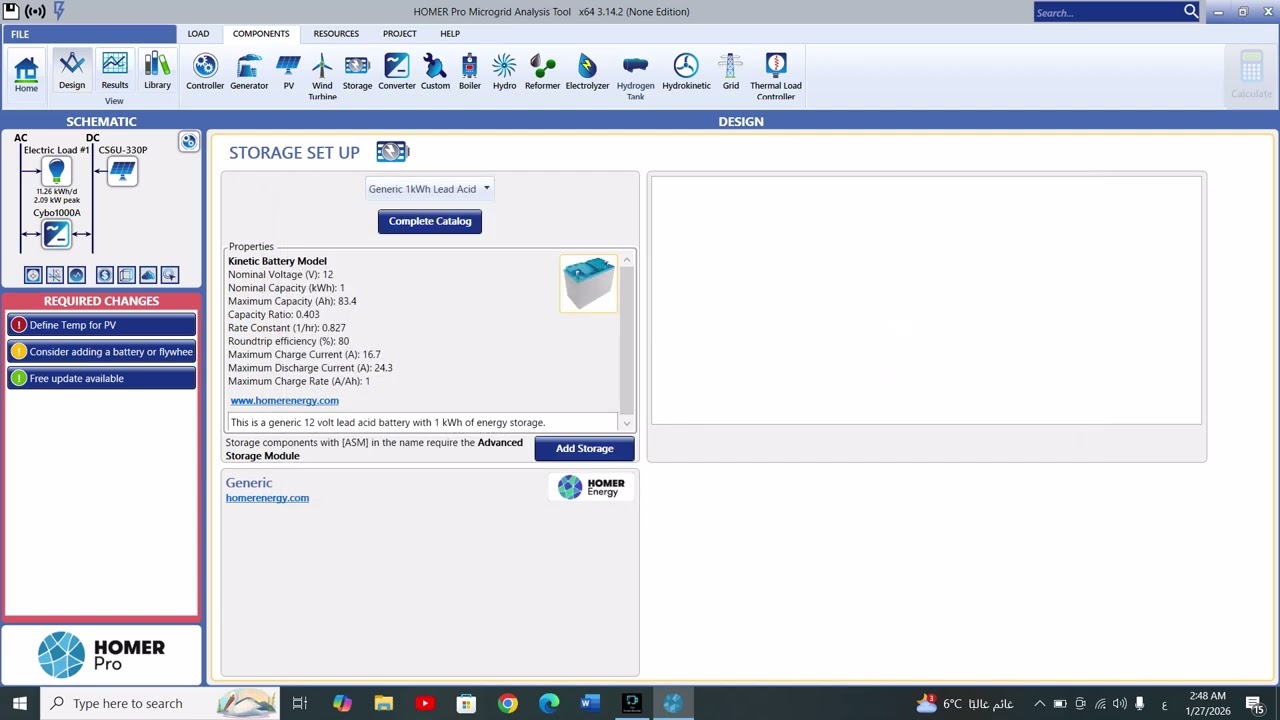 Homer Pro - Design a solar PV energy system for the home...تصميم منظومة طاقة شمسية للمنزل