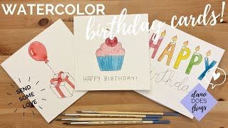 Super Easy 5-Minute Watercolor Birthday Cards