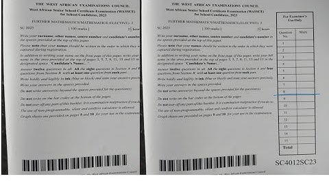 WASSCE 2023 Further Mathematics (Elective) Paper 2 compulsory questions