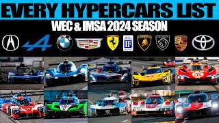 EVERY HYPERCARS LIST FOR THE 2024 SEASON IN WEC & IMSA