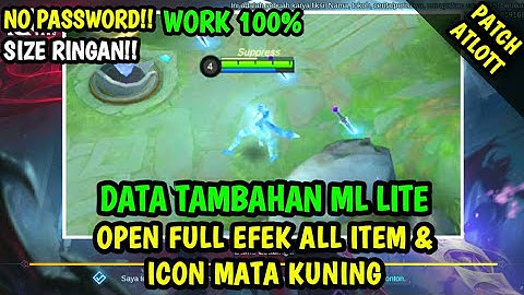 Data Open Full Efek All Item & Icon Mata Kuning Patch Arlott | Data Tambahan ml lite