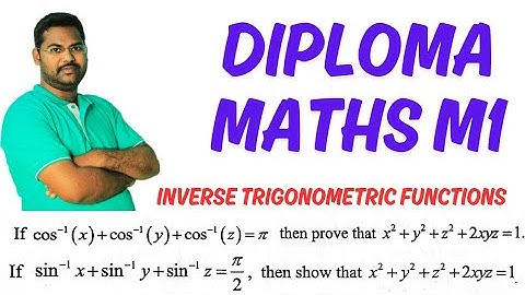 Inverse Trigonometric functions for Diploma@maths naresh eclass