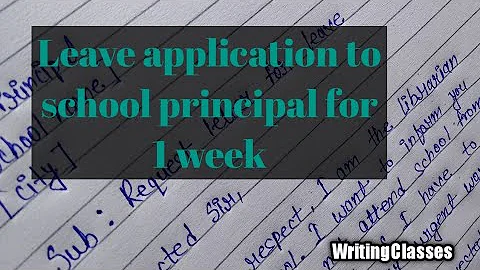 Application letter for 1 week leave