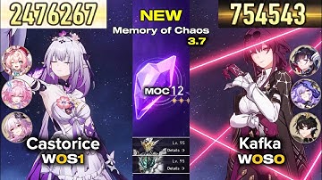 NEW!!! Memory of Chaos Floor 12 | W0S1 Castorice & W0S0 Kafka Showcase | Honkai: Star Rail 3.7