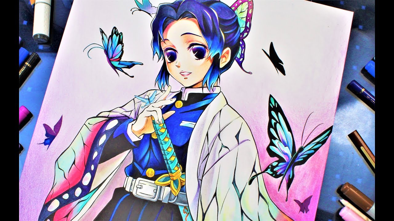 HOW TO DRAW SHINOBU KOCHO - DEMON SLAYER (Kimetsu no Yaiba) 