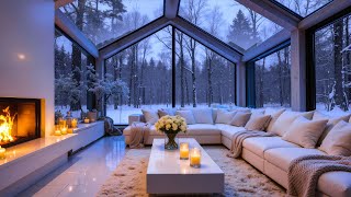 🔥❄️ 3 HOURS of Calm Piano Music & Fire Crackling Sounds | Snowy Evening Ambience for Deep Relaxation screenshot 5