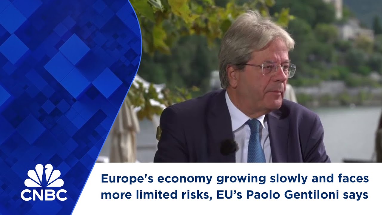 Europe's economy growing slowly and faces more limited risks, European Commissioner for economy says