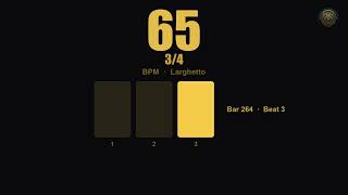 65 BPM Metronome 3/4 Time Signature | Waltz | Larghetto | 30 Minute Practice Timer | Stay Sharp
