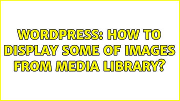 Wordpress: How to display some of images from media library?