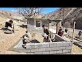 Village life 🏕Babak and two construction workers spend a happy and fun day🧱🏡