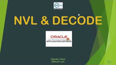 Demo of NVL and DECODE use in Oracle APEX