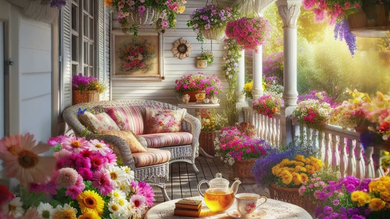 Spring Porch Ambience 🌼 | Relaxing Sounds of Nature & Bird Songs