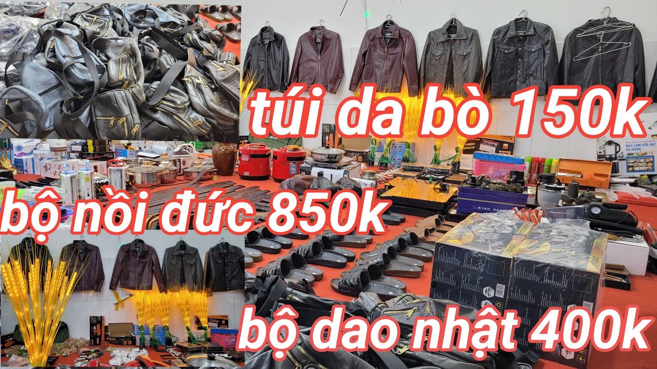 xả xả hàng nhật bãi cuối năm, bộ dao, dép da cá sấu,... - youtube