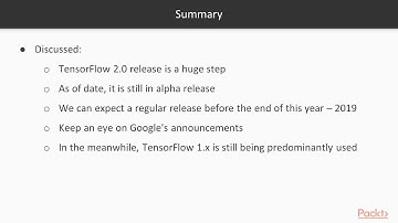 Learning TensorFlow 2.0: Summary and Conclusion|packtpub.com