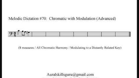 Melodic Dictation #70 - Chromatic with Modulation (Advanced)