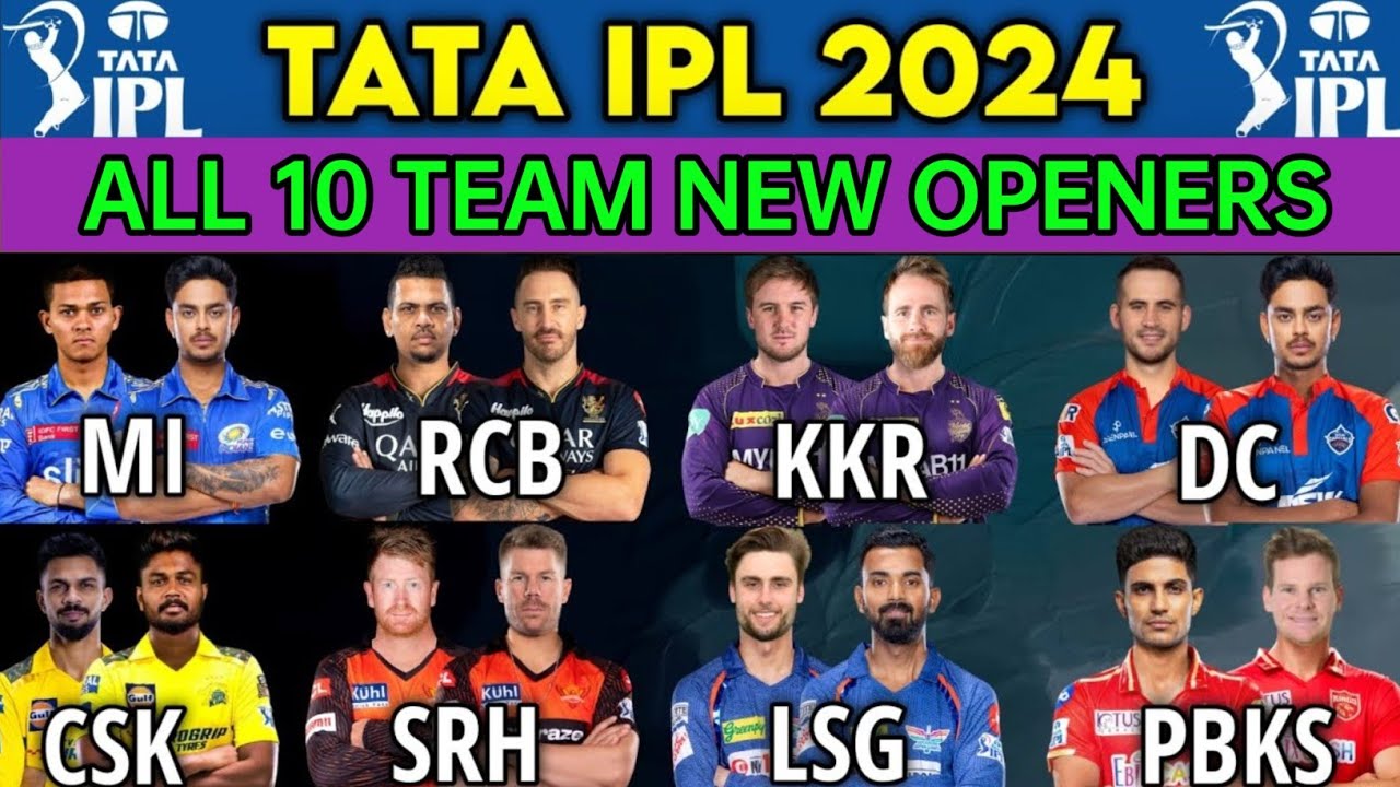 IPL 2024 All Teams New Openers list IPL 2024 All 10 Teams Openers