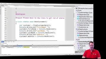 C# Clean Architecture and more with NET Core 2018 | S2P14 | Remove static nonsense from console app