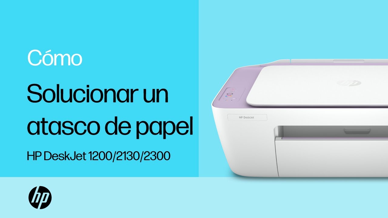 Arreglar un atasco de papel en impresoras HP DeskJet serie 1200, 2130 y  2300 Todo-en-Uno @HPSupport - YouTube