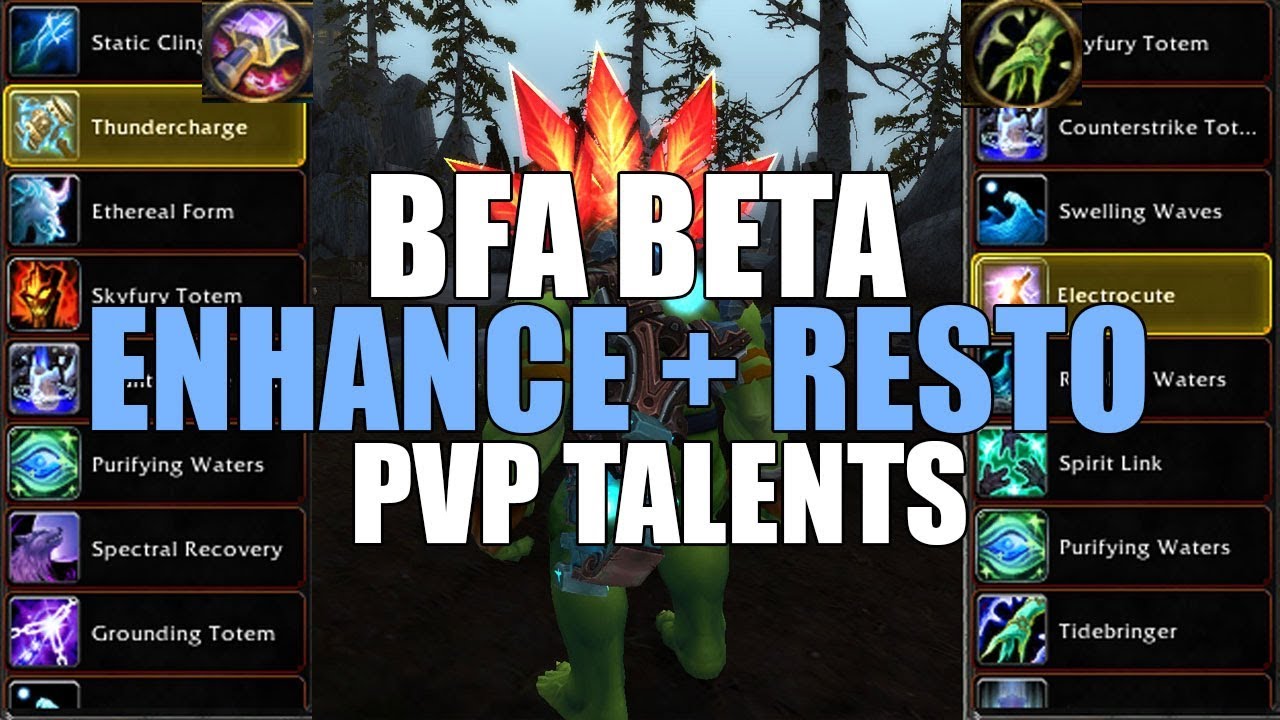 ⚔️ BFA ENHANCE + RESTO SHAMAN PVP TALENTS ELEMENTAL SHAMAN Battle