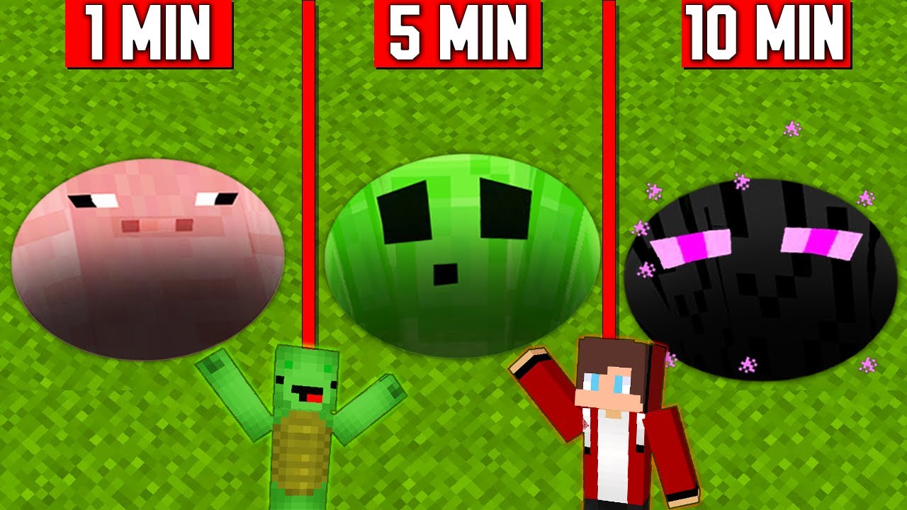 JJ and Mikey MOBS TUNNEL HOUSE BUILD CHALLENGE in Minecraft - Maizen ...