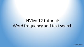 NVivo 12 tutorial - Word frequency and text search screenshot 4