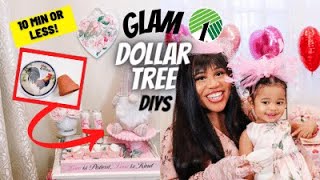 7 *QUICK* DOLLAR TREE GLAM DIYS│DIY HOME DECOR│GALENTINE'S TEA PARTY│ DOLLAR TREE 2021