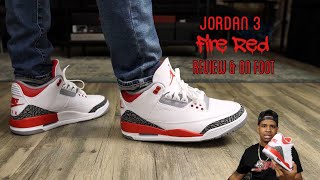 Jordan 3 Fire Red On Foot