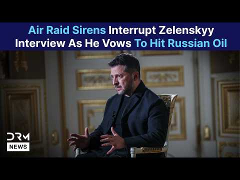 WATCH: Sirens Interrupt Zelenskyy Interview As He Vows To Destroy Russian Oil | DRM News | AC1F